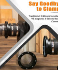 Magnetic Quick Connect Dust Collection Kit for 4 Inch Hoses And Tools Universal 4 Inch Adapter attached to woodworking tool.