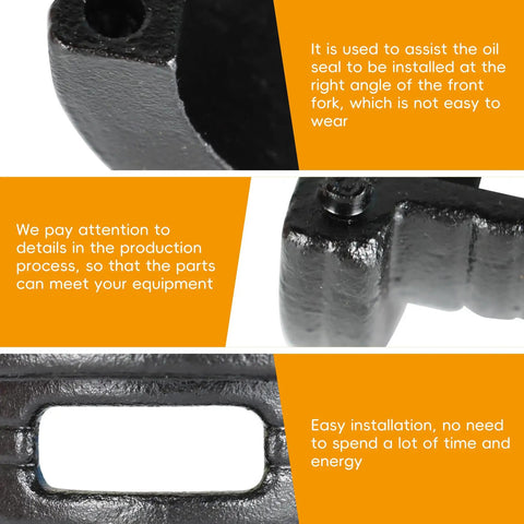 Close-up of All In One Fork Seal Driver Tool Kit for Motorcycle and Bike 35mm to 50mm with Six Adapters showing detailed design.