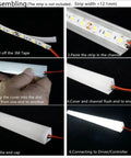 Step-by-step assembly guide for Six Pack 16 Inch V Shape LED Strip Black Channel with Anti UV Diffuser installation.