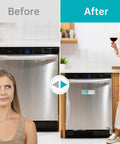 Dishwasher clean dirty sign magnet with strong magnetic hold green and blue no scratch slide tab for kitchen home apartment and farmhouse decor easy glance indicator on dishwasher before and after use.