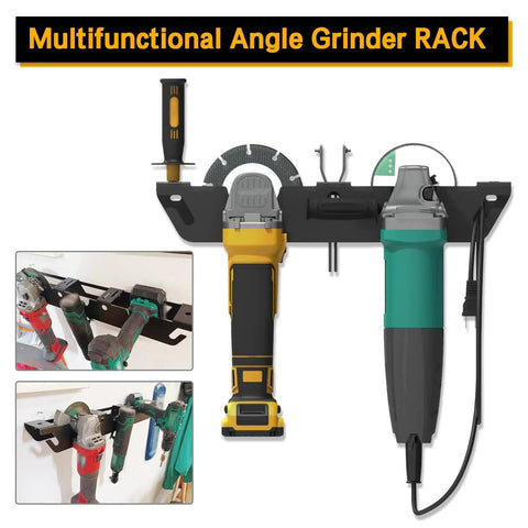 Beefy Steel Wall Mount Multi Tool Organizer And Tool Storage Rack 2 Pack For Drills Grinders And Power Tools in use on wall