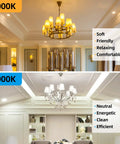 Comparison of 3000K warm lighting and 5000K cool lighting for living rooms.