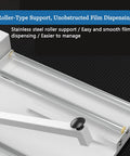 Close-up of roller-type support for Adjustable Heat Sealing Machine For Bags And Pouches 530W, ensuring smooth film dispensing.