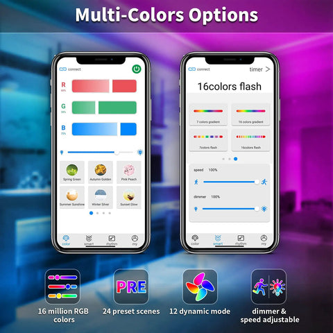 Bluetooth app showing TV LED Backlight Kit With Remote And Bluetooth App Control For 60 To 70 Inch TVs, 16 million colors