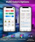 Bluetooth LED Strip Lights For Bedroom 32.8 Feet With Remote And 24V Power Supply app interface on smartphones