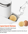 Upgrade Your Pasta Game With This Gourmet Press Attachment showing dough size for mixing.