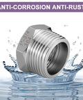 4 Pack Stainless Steel Reducer Hex Bushings 1 MNPT To Three Quarter Inch FNPT Pipe Fitting Adapters With Seal Tape 304 Stainless Steel Water Plumbing Kit, 1" to 3/4" thread