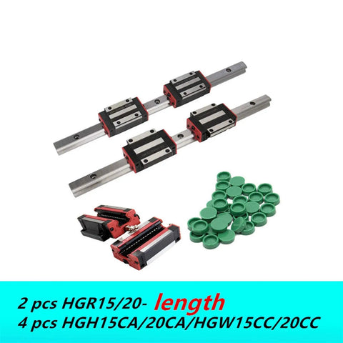 Beefed Up Linear Guide Rail Set For CNC Machines And 3D Printers With HGH15CA HGW15CA Slider Type Stainless Steel Precision Rails 200 To 1400mm Length Smooth Low Friction Motion Ideal For DIY CNC Robotic Arms And Auto Inspection, stainless steel rails with sliders