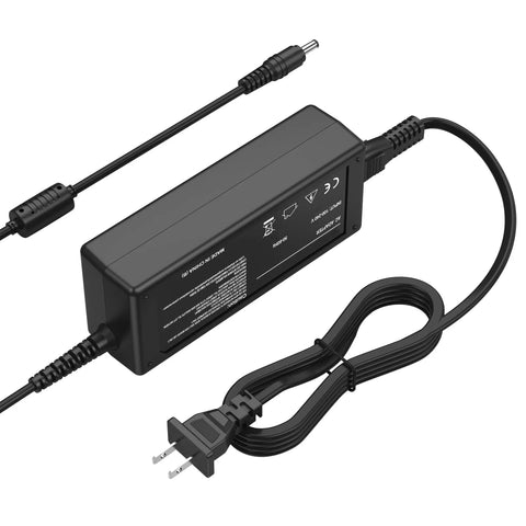 AC DC Power Adapter Charger For Singing Machine iSM1090 iSM1080 Premium WiFi Enabled Pedestal 7 Inch Touchscreen Karaoke System Power Supply Cord Cable Replacement showing adapter and plug.