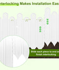 DIY White Garden Edging Borders Kit Ten Pieces Interlocking Plastic Edging Eleven Point Eight Inch Tall Seven Foot Total No Dig Lawn Edges For Flower Beds Easy Setup Pathways Patios And Yard Fences