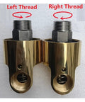 Brass 3/8 Inch 360 Degree Rotary Joint Swivel Coupling For Water Air Oil Systems Heavy Duty Universal Brass Rotation Union Connector DN10 HD10 Inline Rotating Joint With High Flow Performance, left and right thread view