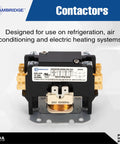 1 Pole 30A 24V AC Coil Definite Purpose Contactor for HVAC systems, shown with labels and branding in a front view.