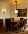 4 Pack Straight Pipe Lamp Stems With M10 Threads And Connectors 7.87 Inch Hollow Black Rods in elegant dining room lighting.