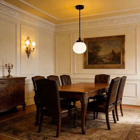 4 Pack Straight Pipe Lamp Stems With M10 Threads And Connectors 7.87 Inch Hollow Black Rods in elegant dining room lighting.
