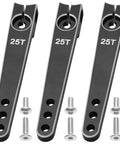 Three Pack 25T Aluminum Servo Arms Horns for RC Crawlers, Cars, Planes and Boats, Fits Futaba Hitec Savox Power HD Xcore 25T Servos