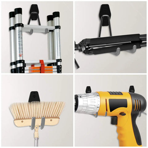 Heavy Duty Steel Garage Hooks Pack Of 10 For Organizing Power Tools Ladders Bikes And Bulk Gear With Ultra Secure Hold