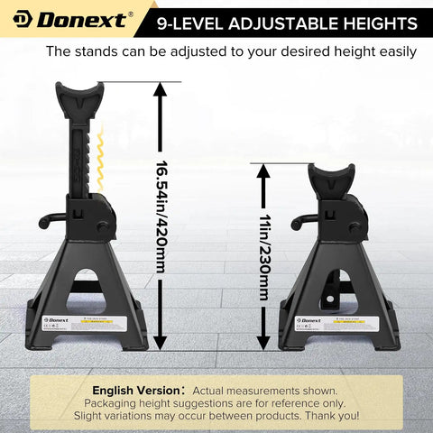 Beefy Heavy Duty 3 Ton Steel Jack Stands Adjustable Lift Stands Pair With Sawtooth Ratchet Bar And Double Lock Stable Pyramid Base