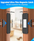 Slim Magnetic Cabinet Door Catches Set Of 9 Pairs Matte Black Stick On No Drill Adhesive Magnets Rust Proof Stainless Steel Latches