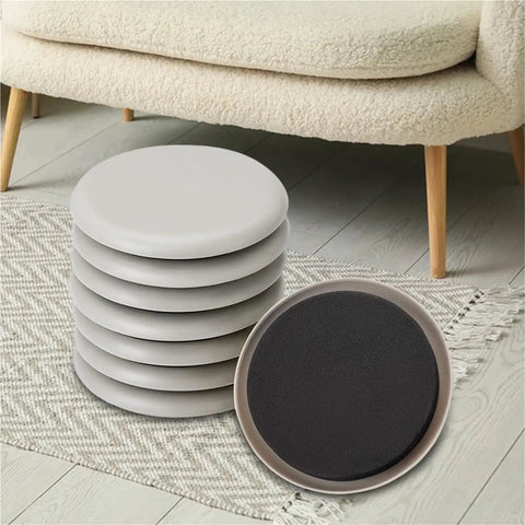 Heavy Duty Furniture Glides And Movers Pads With Strong Self Adhesive Backing Universal Conical Fit For Hardwood Floors And Carpet stacked on rug.