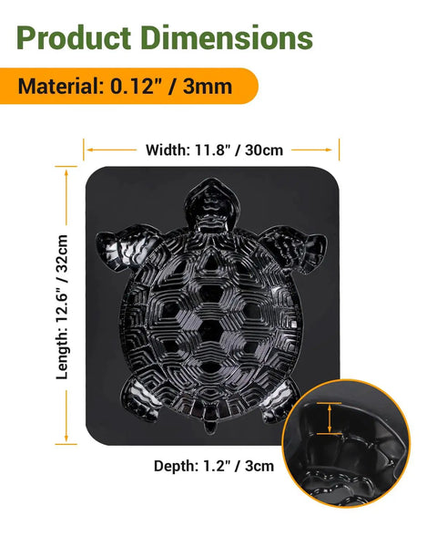 Tortoise Shaped Stepping Stone Mold For Concrete, Reusable Garden Cement Mold dimensions and material details