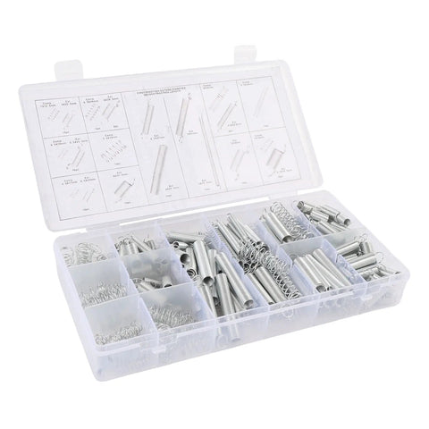 Dope 200-Piece SASKATE Extension Spring Kit With Storage Box Features Zinc Plated Metal Assorted Sizes, open organizer case