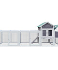 Spacious Wooden Chicken Coop And Rabbit Hutch For Outdoors With Nesting Box, Waterproof Roof, Sliding Door, Removable Tray