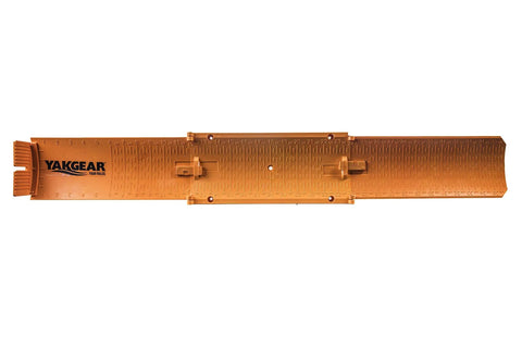 The Fish Stik 12 Inch To 36 Inch Telescoping Measuring Stick With Marker For Darkened Measurements, orange extended, top view.