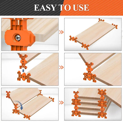 Interlocking 8-piece Spray Paint Rack Set for Doors and Cabinets with easy stacking and drying, shown in various configurations.