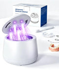 48 Khz Ultrasonic Retainer Cleaner in white, sanitizing aligners and dentures with UV C light for easy daily cleaning.