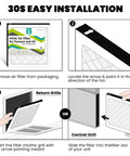 Installation guide for 4 Pack 8x8x1 Air Filter MERV 8 For HVAC Furnace And AC Replacement, showing inserting filter into slot.