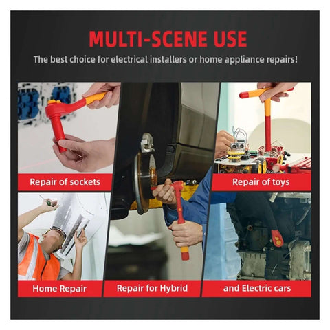 Multi-scene use of Badass Insulating Wrench Socket Set For Garage Rigs And EV Repair Tools in electrical and mechanical repairs.