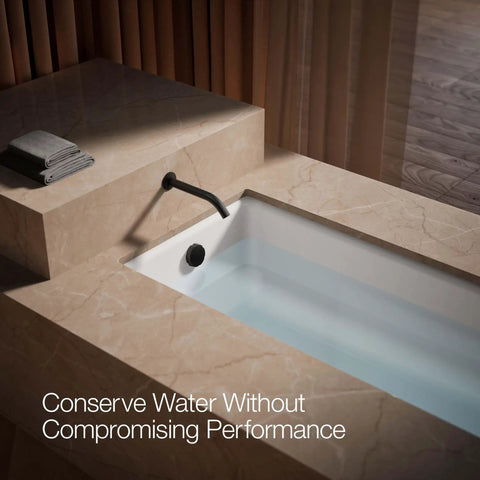 Components Wall Mount Bath Spout Non Diverter Matte Black Finish With NPT Connection above marble bathtub edge.