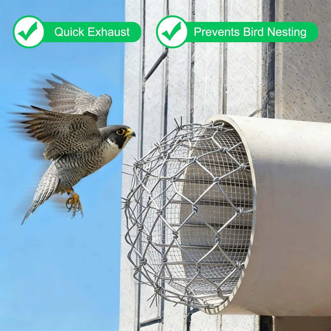 101Mm Gutter Guard Filter Mesh Screen 304 Stainless Steel With 2Mm Hole Grid installed on a downspout preventing bird entry