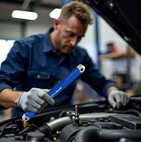 Offset Extension Wrench Set With Zero Degree Swing Arc For Maximum Access, Heavy Duty High Carbon Impact Tool Built For Automotive, HVAC And Industrial Machinery, Includes One Quarter Inch, Three Eighths Inch And One Half Inch Drives used on engine bay bolt
