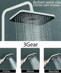 RIBEUJIZS Digital Shower System, White Digital Display Shower System Set LCD Hot and Cold Bathroom Faucet with 3 gear rain screen.