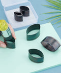 Leather Hole Punch Die Cutter Kit With Pro Grade High Carbon Stainless Steel Hollow Punches for DIY Crafts, fusiform pattern shown.