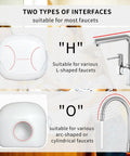 Universal Faucet Extender For Bathroom Sink And Kitchen Tap With Soft Spray Aerated Nozzle And Anti Splash Guard Easy Peasy Setup Durable Chrome Trim displaying two interface types for faucets.