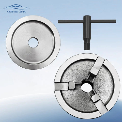Beefy 3-Jaw Quick Chuck Adapter Set For 1 Inch Arbor Brake Lathes That Lets You Machine Hubless Drums And Rotors With Center Holes