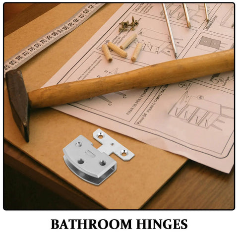 Heavy Duty Stainless Steel Bathroom Mirror Door Hinges With Wear Resistant Finish And Silent Opening, Pivot Hinges For 8-9mm Glass Doors, Built Tough For Commercial Use on assembly sheet