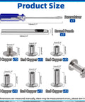 Slick Chicago Screws Assortment Kit Featuring 150 Silver Binding Rivets 5mm To 12mm Plus 4mm Flat Heads with tools.