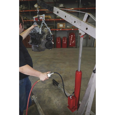 Top Tier 8 Ton Long Ram Air Hydraulic Jack With Single Piston Clevis Base Heavy Duty Steel Frame Rust Guard Finish Built Rock Solid For Backyard Garage And Local Mechanic Shop Daily Tasks