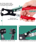 Hose clamp plier by Amazon with red handles and swivel joint; adjustable locking bayonet for 5–18mm clamps