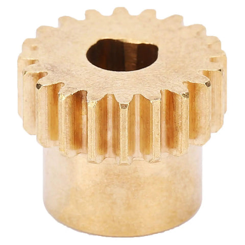 Close-up of Beefy Brass Gear Replacement With 20 Teeth And 6mm Bore For 0.8 MOD Robotic Applications In Industrial Robots