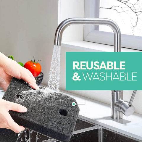 Person washing Toe Kick Plinth Filter Replacement For T1 Dryers 9164761 By JASCODE Lint Foam Filter at sink