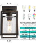 Semi Flush Mount Ceiling Light With Bronze Metal Frame And Clear Glass Shade, Farmhouse Style Fixture dimensions and specs