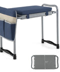 Foldable Garden Kneeler And Seat With Two In One Design For Comfortable Weeding And Raised Bed Work Detachable EVA Foam Pad 350 Lbs Heavy Duty Metal Frame Tool Pouch Portable Stool For Seniors Blue