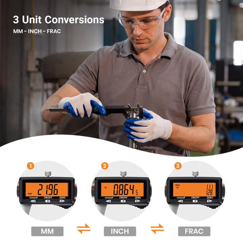 Heavy Duty Digital Caliper With Quick Charge Usb C And Tough Six Inch Measuring Build Offers Bright Orange Lcd Readout Auto Sleep Mode And Months Of Juice For Garages Workshops And Backyard Rigs Craving Dead On Accuracy