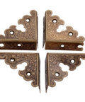 Four Pack Slick Antique Bronze Corner Protectors Heavy Duty Zinc Alloy Edge Guards For Furniture Tables And Wooden Boxes decorative design
