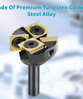 Two Plus Two Wings Spoilboard Surfacing Router Bit With ATS Coating Half Inch Shank Two Inch Cutting Diameter Heavy Duty Multi Material