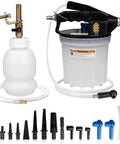 One Person Pneumatic Brake Bleeder Kit With 3 Liter Vacuum System Includes 2L Fluid Extractor And 1L Refilling Bottle 16 Adapters